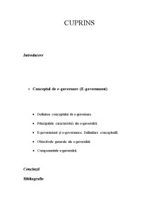 Proiect Conceptul De E Guvernare ÈtiinÈa AdministraÈiei