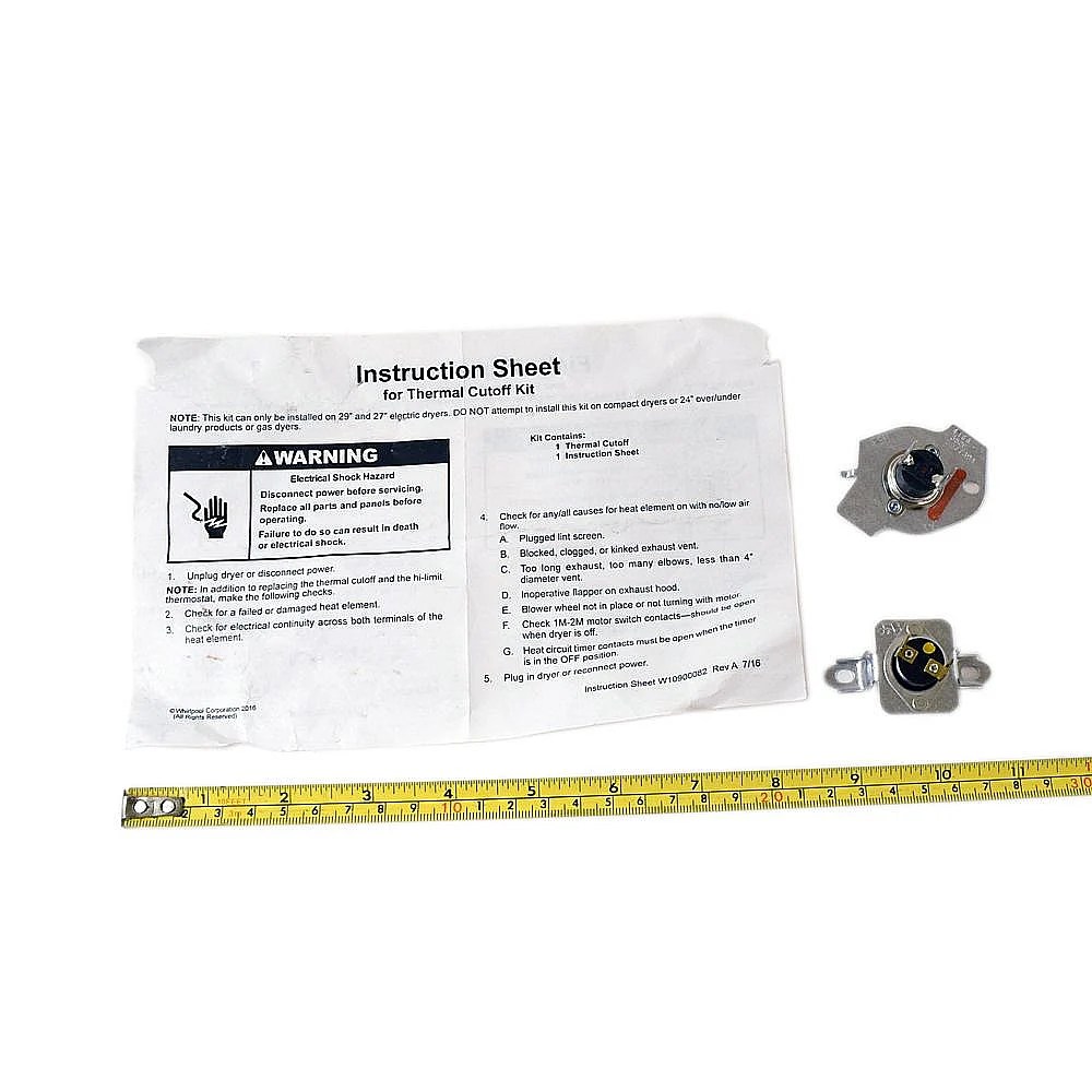 Dryer Thermal Cut-Off Fuse Kit (replaces W10480709, W10754607
