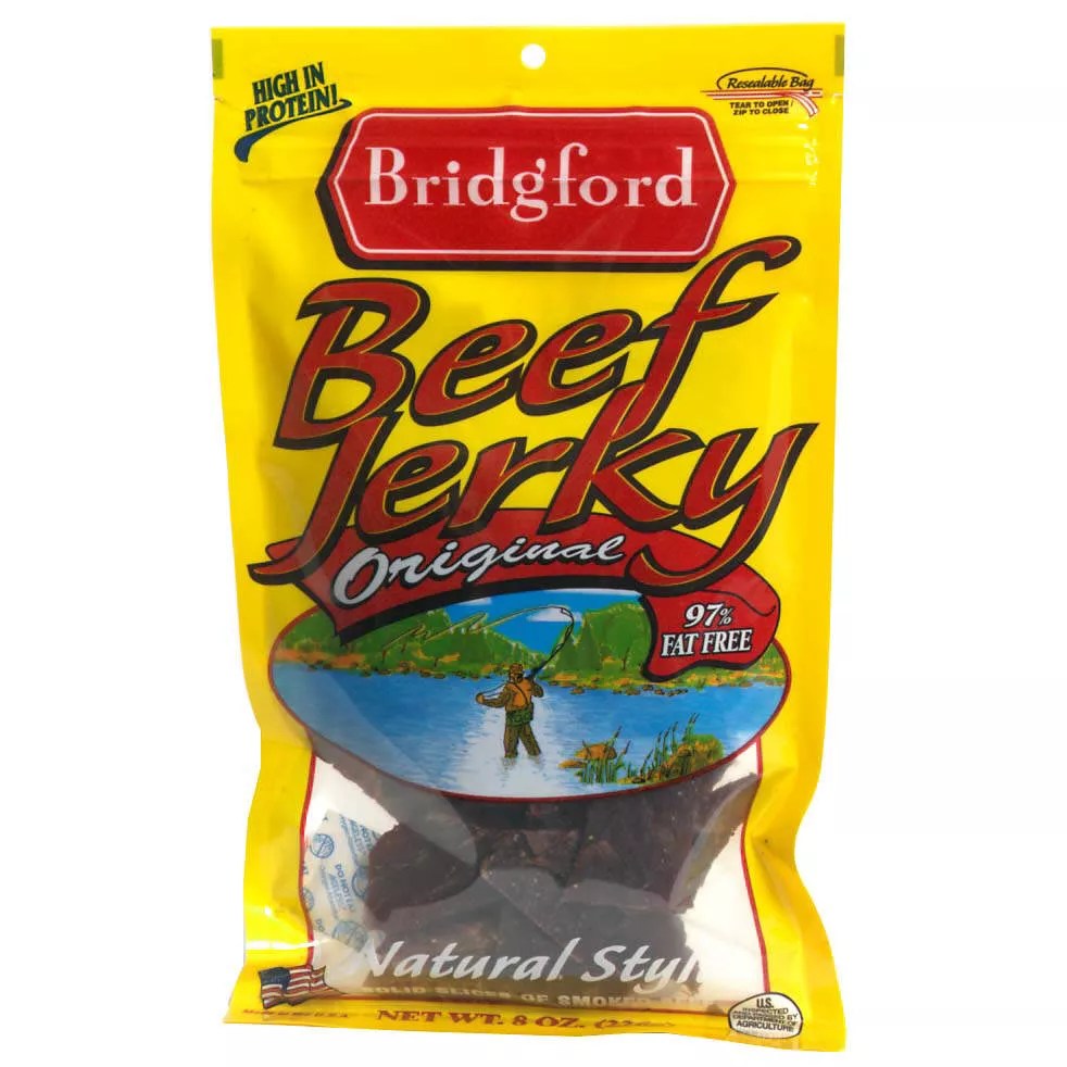 Bridgford Beef Jerky, Natural Style, Original, 8 oz (226 g) Shop Your