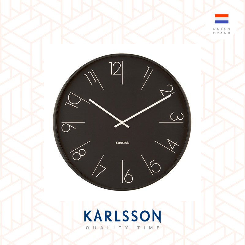Karlsson, Wall clock Elegant Numbers steel black
