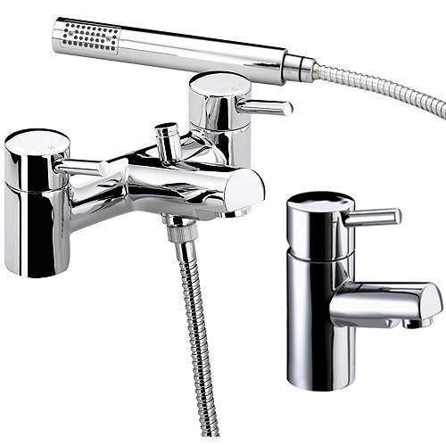 Basin & Bath Shower Mixer Tap Pack (Chrome). Bristan Prism BPRISMBB