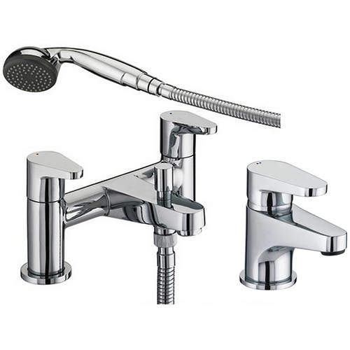 Basin & Bath Shower Mixer Tap Pack (Chrome). Bristan Quest BQUESTBB