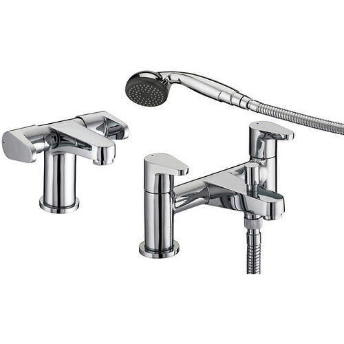 Basin & Bath Shower Mixer Tap Pack (Chrome). Bristan Quest BQUESTDD