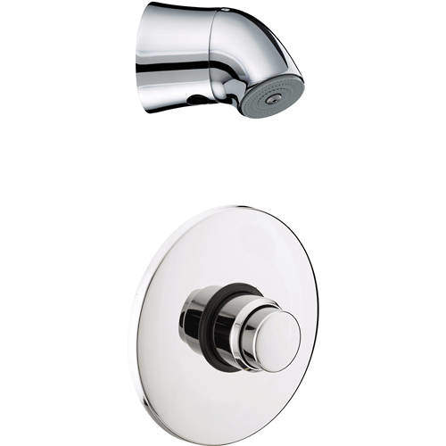 Vandal Resistant Shower Head & Push Button Valve. Bristan Commercial B