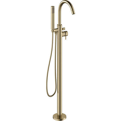 Floorstanding Bath Shower Mixer Tap (Brushed Brass). Crosswater MPRO CW