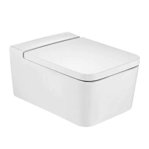 Inspira Square Rimless Wall Hung Toilet Pan & Seat. Roca Toilets ROCA