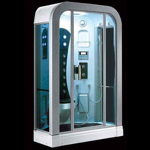Hydra SRWAB517 Corner Steam Shower Pod With Therapy Lighting. 1450x920mm. Taps and Showers
