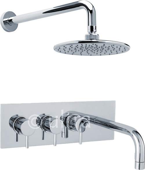 Ultra Quest UQUE002SET1 Thermostatic Triple Bath Filler Tap With Shower Head & Arm. Taps and