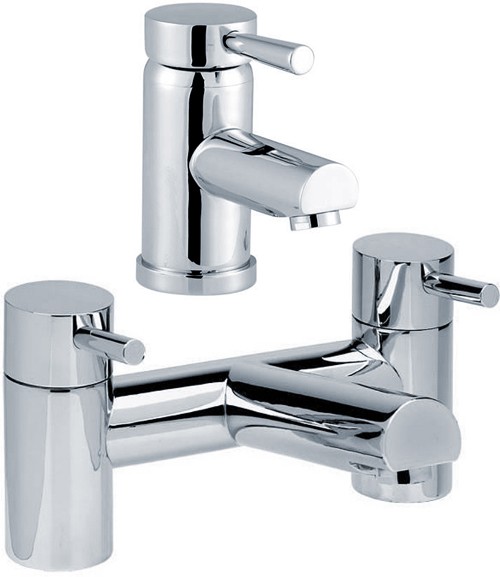 Basin Mixer & Bath Filler Tap Set (Chrome). Hydra Malton HIMALTONBB