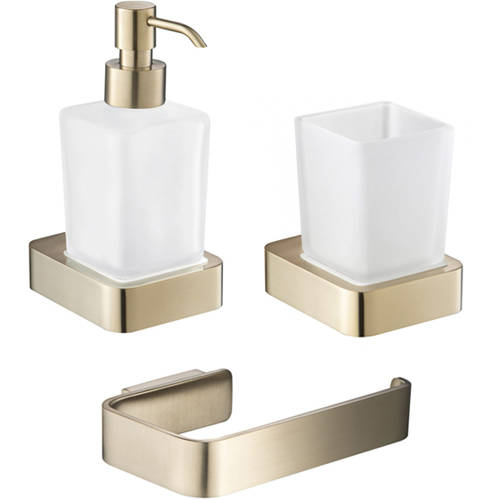 Bathroom Accessories Pack 5 (Brushed Brass). JTP Hix JTPHIXPK5
