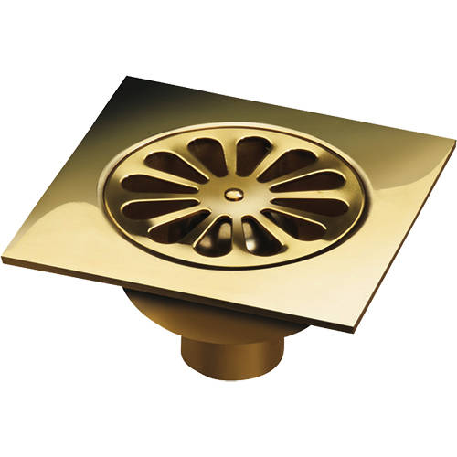 Shower Drain 150x150mm (Polished Brass). VDB Shower Drains VDB815