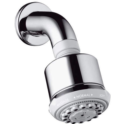 Clubmaster 3 Jet Shower Head & Wall Arm (85mm, Chrome). Hansgrohe HG