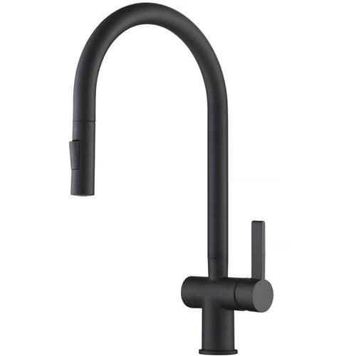 Vos Kitchen Tap With Pull Out Spray (Matt Black). JTP Vos JTP28127MB