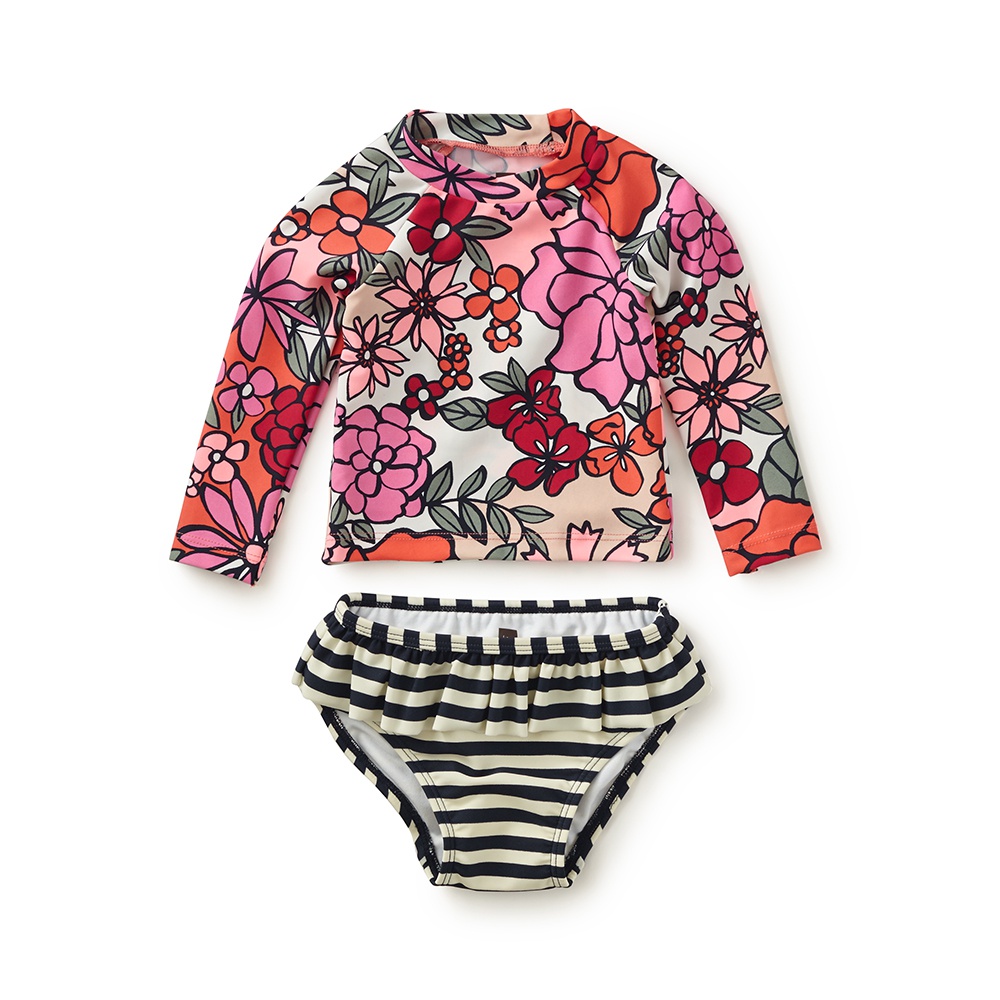 Little Girl Fiorella Stripe Baby Swim Set Tea Collection
