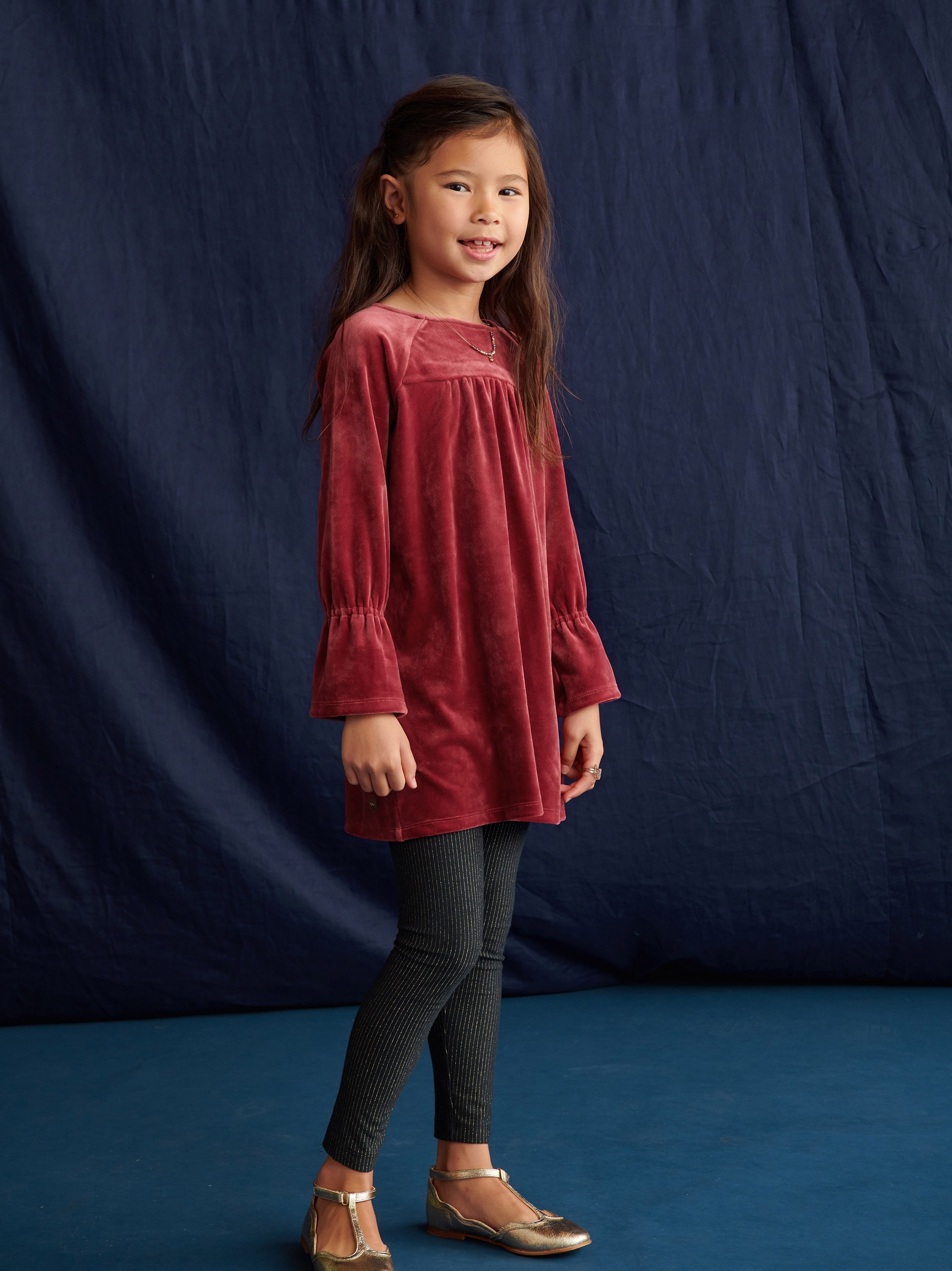 Velour Bell Sleeve Dress Tea Collection