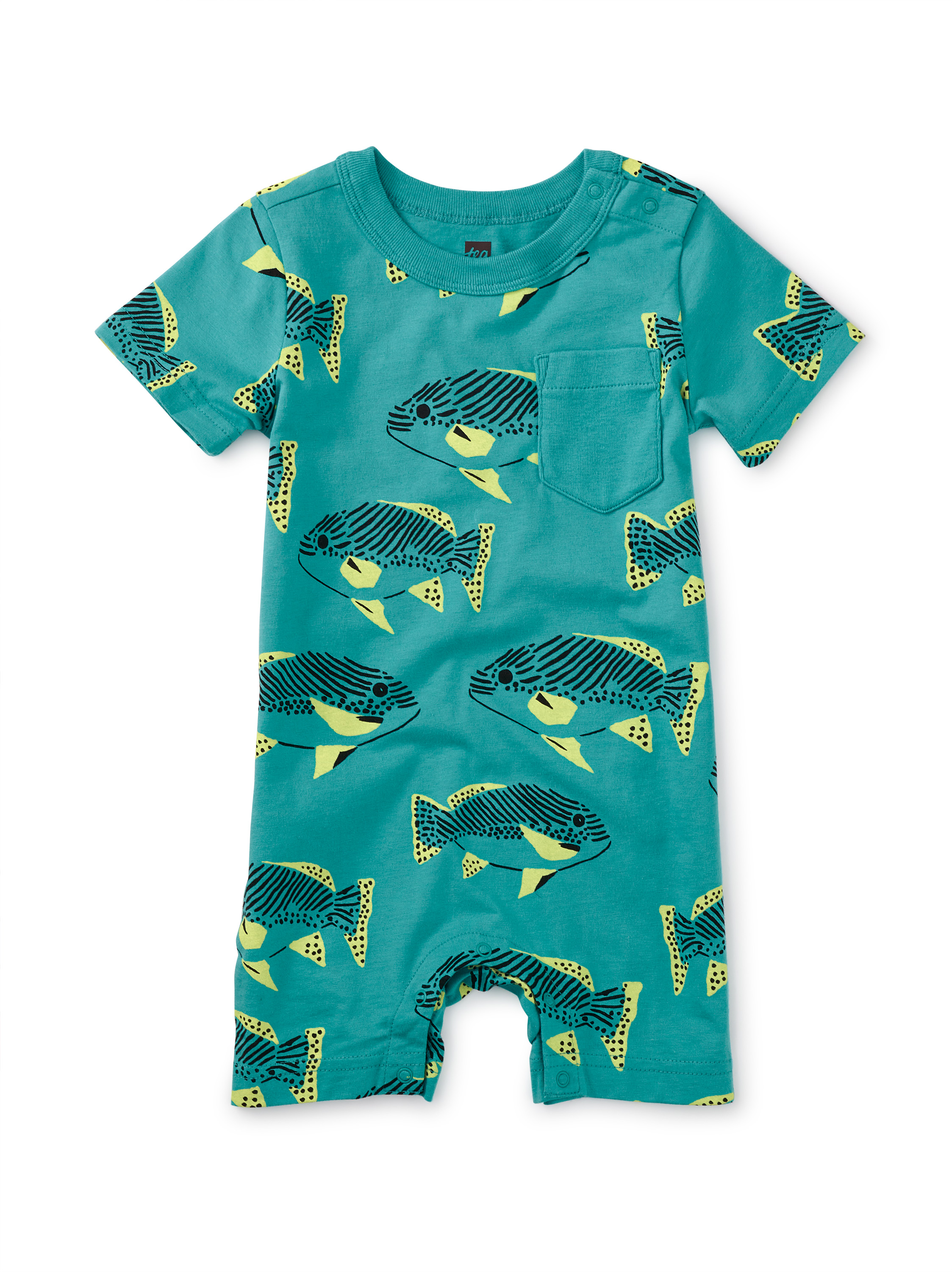 Pocket Shortie Baby Romper Tea Collection