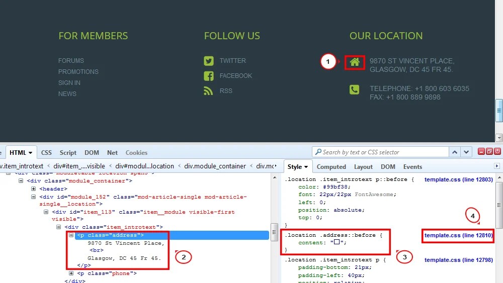 Joomla 3.x. How to replace Font Awesome icons (by changing