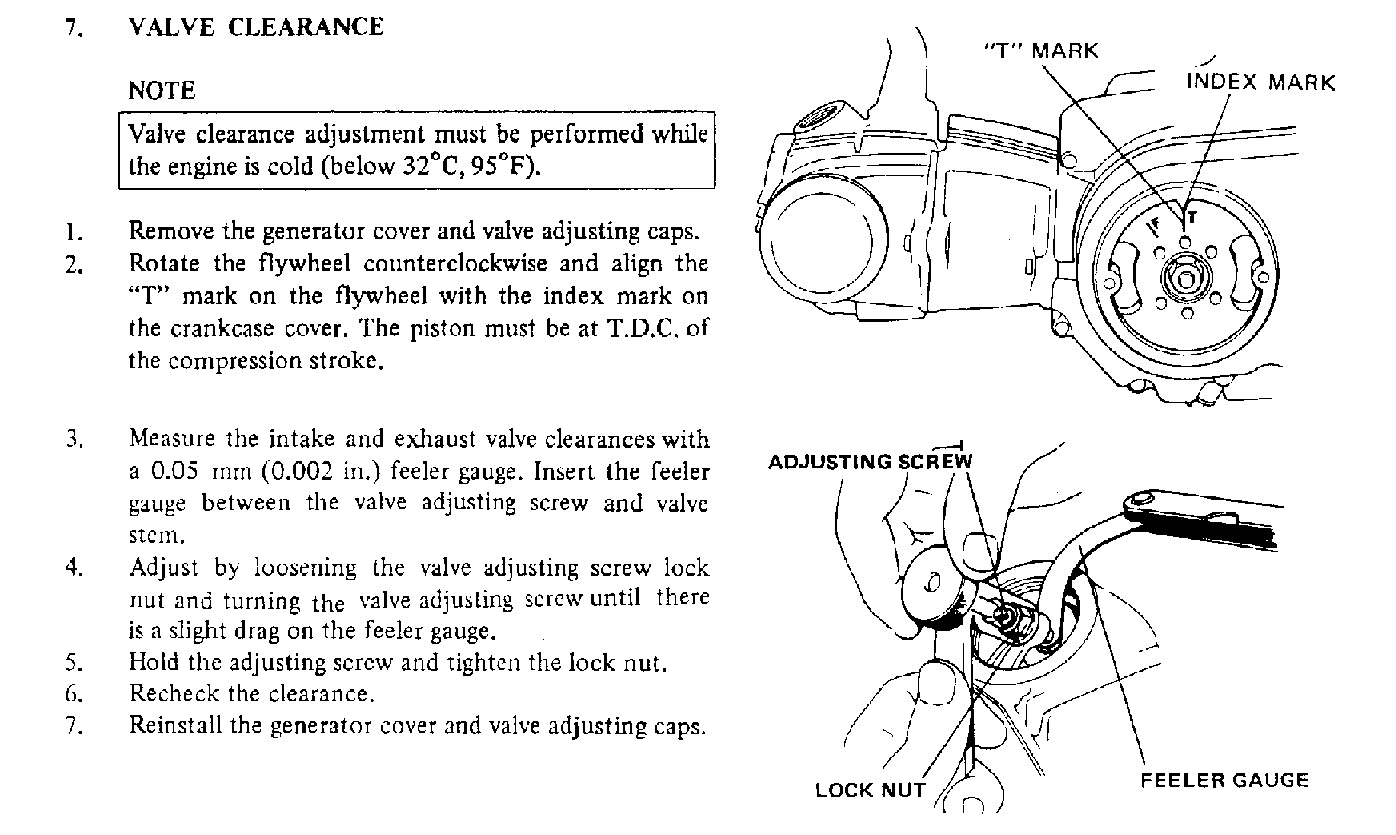  SETTING VALVE CLEARANCE
