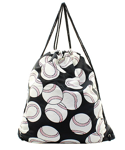 NGIL Baseballs on Black Drawstring Bag LESS THAN 6 LEFT!