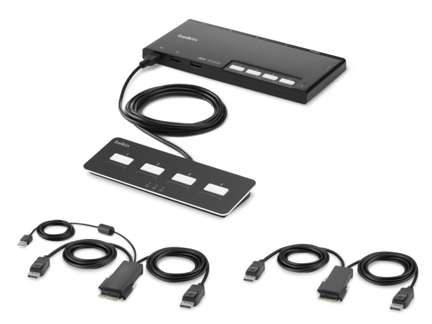 F1DN204MODPP4 Belkin 4Port Dual Head DP Modular Secure KVM Switch