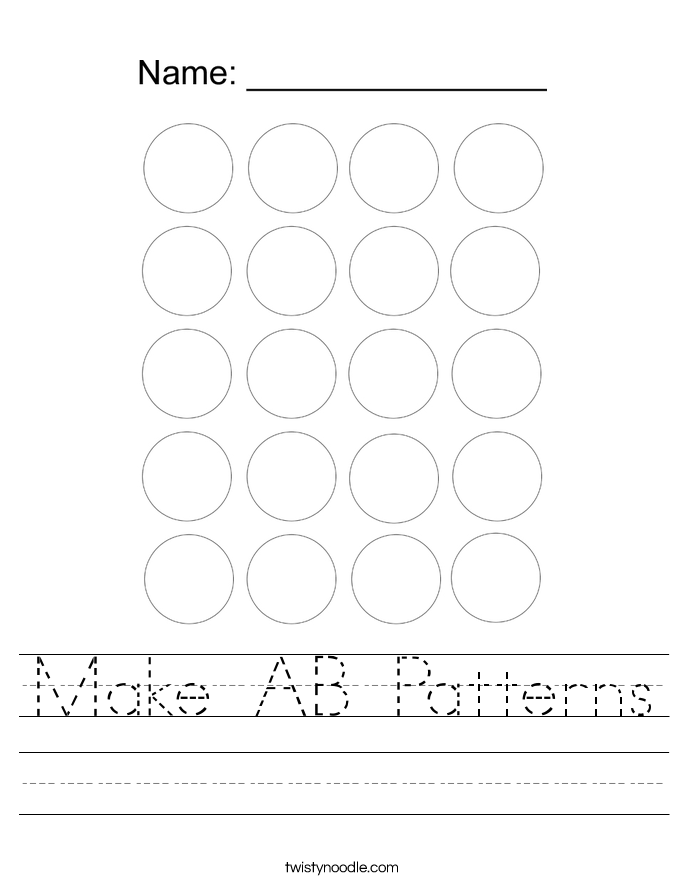 Make AB Patterns Worksheet Twisty Noodle