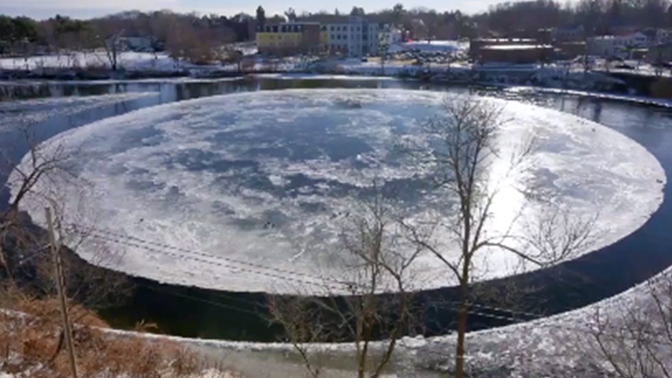 Ice Circle Spinning on River in Maine Videos from The Weather Channel