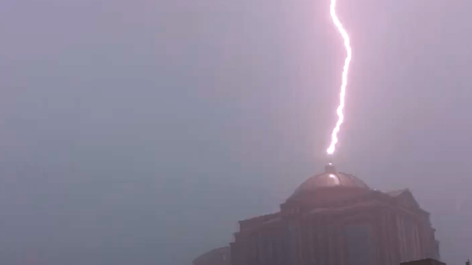Lightning Strikes Houston Courthouse During Severe Weather Videos from The Weather Channel