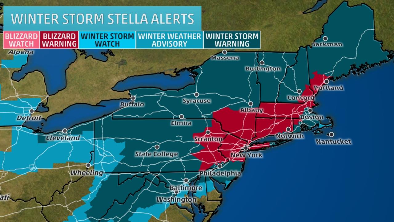 Blizzard Warnings Expanded to Include Parts of 8 Northeast States Ahead