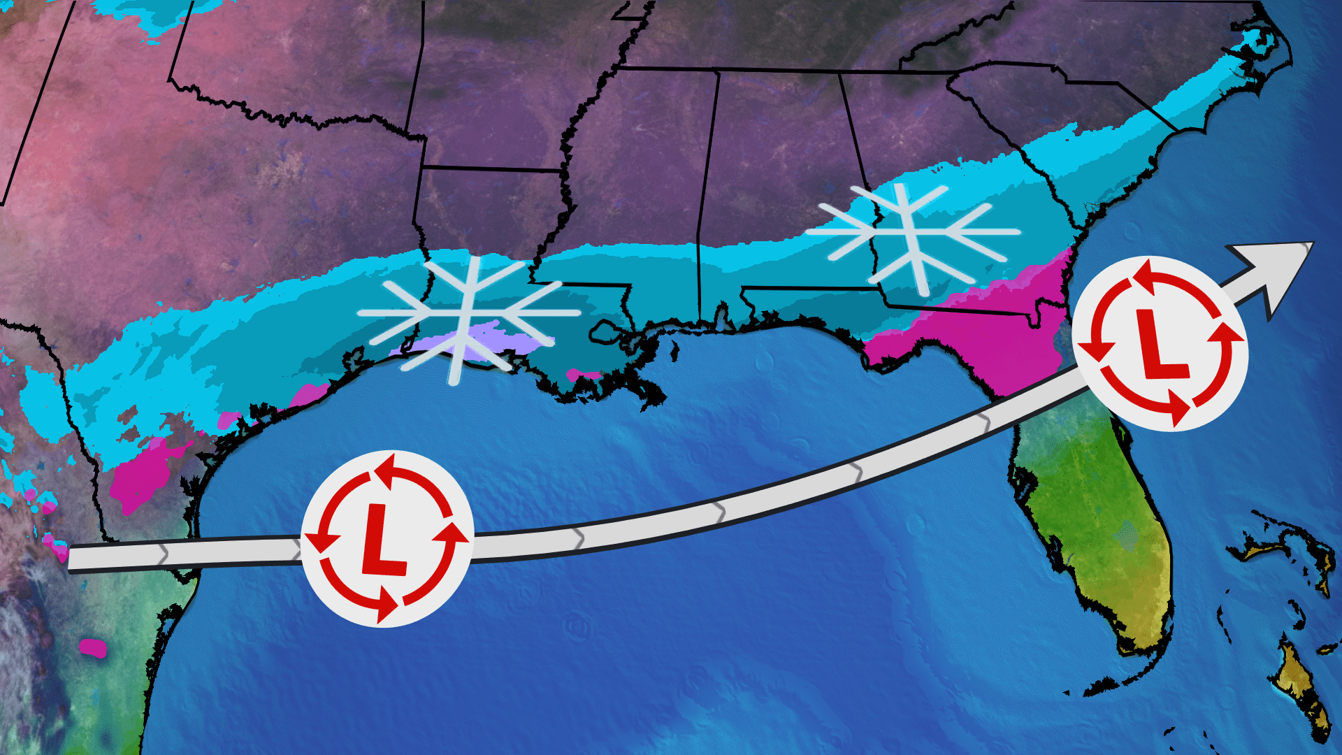Winter Storm Enzo A Rare Snow, Ice Threat As Far South As Gulf Coast
