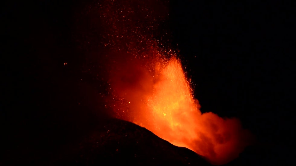 Mount Etna Explodes Into Night Sky Videos from The Weather Channel