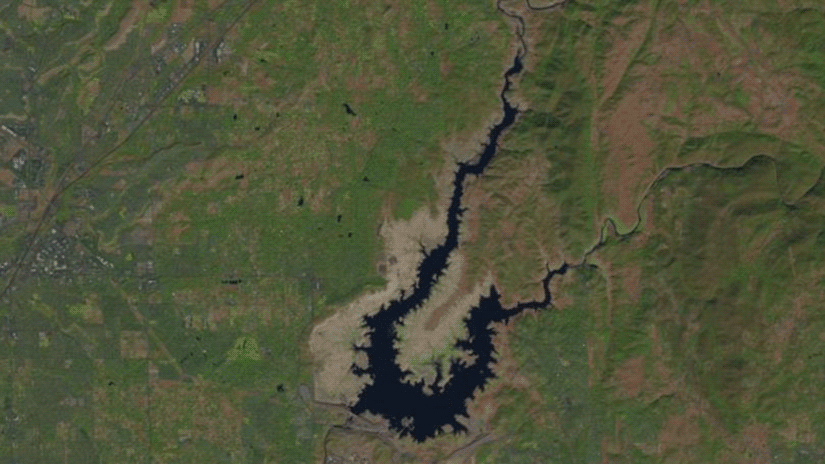 Water Level Rising at California's Folsom Lake, As Captured By USGS