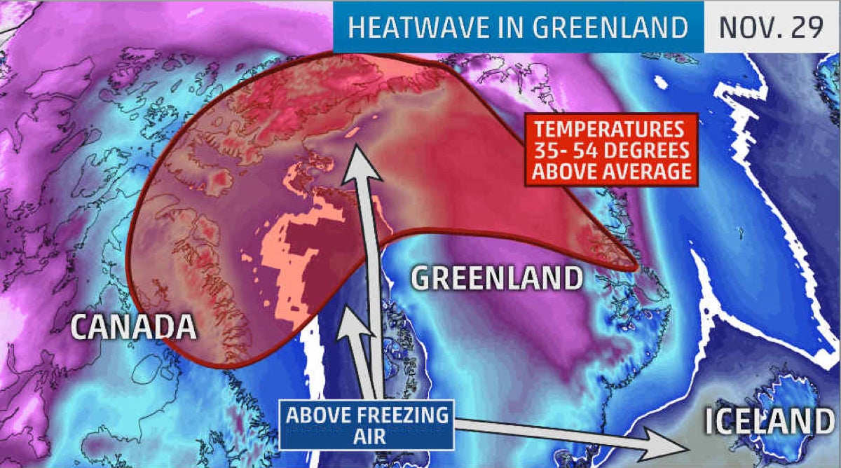 Freak Warm Spell Surges Temperatures 50+ Degrees Above Average in