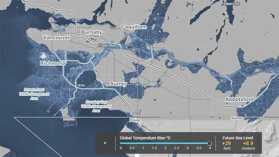 Interactive B.C. Map Shows the Dramatic Effects of Rising Sea Levels
