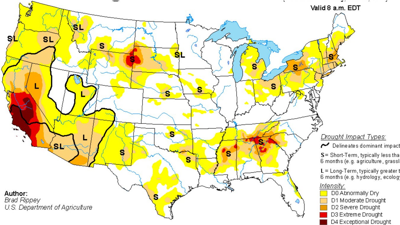 Parts of 49 States Are Either in Drought or Abnormally Dry The