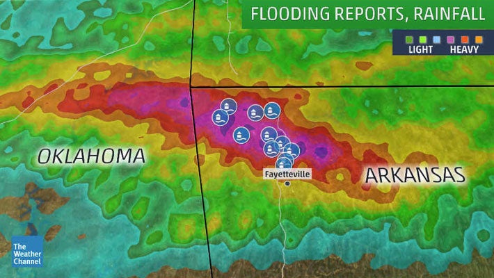 Flash Flooding Strikes Northwest Arkansas, Prompting Water Rescues and