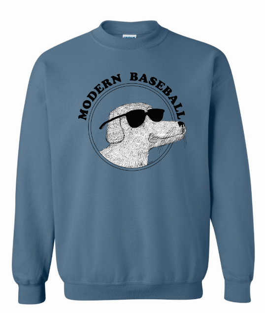 Modern Baseball Realistic Dog Crewneck Sweatshirt Indigo