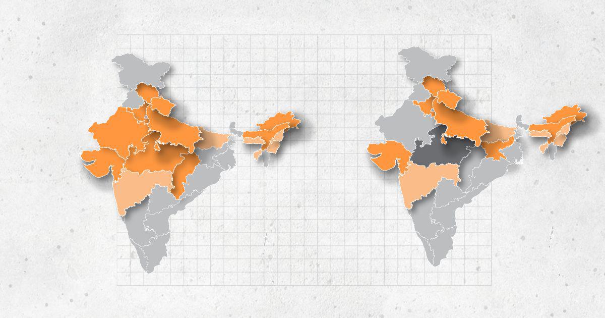 Saffron Map Of India Assembly Polls 2018 Maps show change in MP, Rajasthan, Chhattisgarh