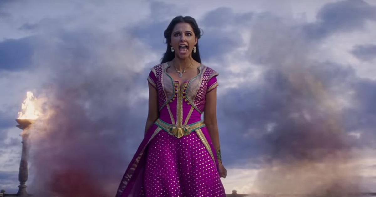 Aladdin Naomi Scott as Jasmine performs Speechless on the sets of Guy