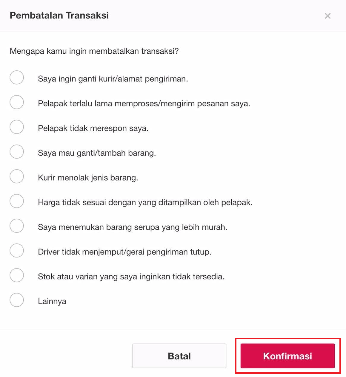 Tanya Jawab Pembatalan Pesanan Bukalapak