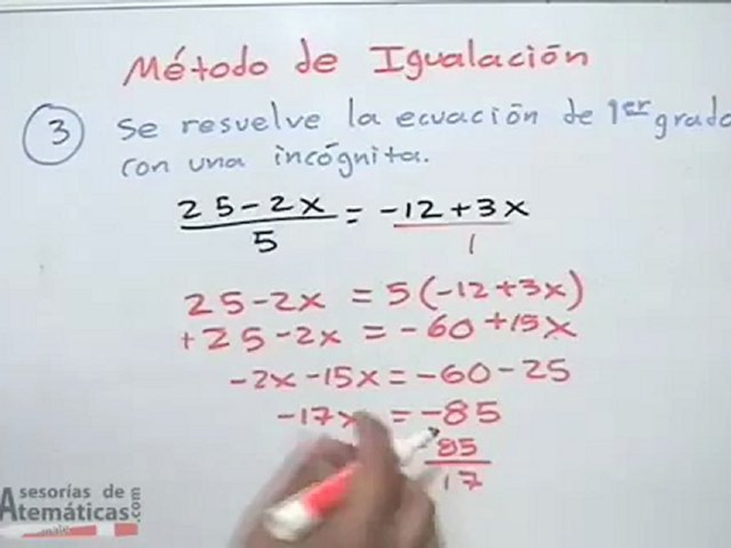 Metodo De Igualacion De Ecuaciones Ejemplos Resueltos