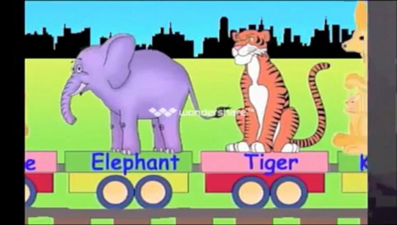 Learn Wild Animal Train learning zoo animals video for kids YouTube
