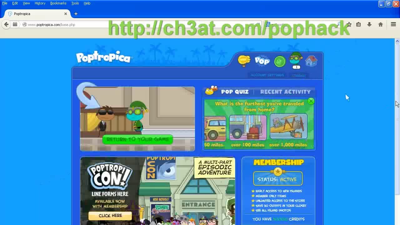 Poptropica Cheats Free Membership 999.999 Credits video Dailymotion