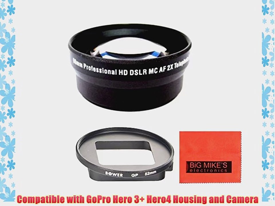 52mm 2X Telephoto Lens For Gopro Hero3 Hero4 Camera video Dailymotion