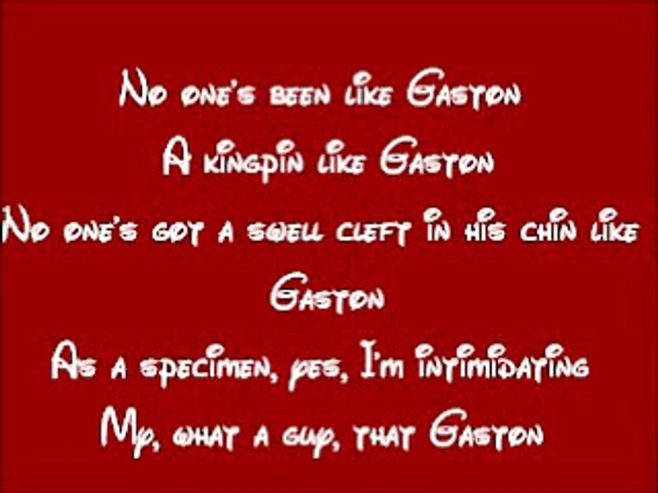 Beauty and the BeastGaston Lyrics Vidéo Dailymotion