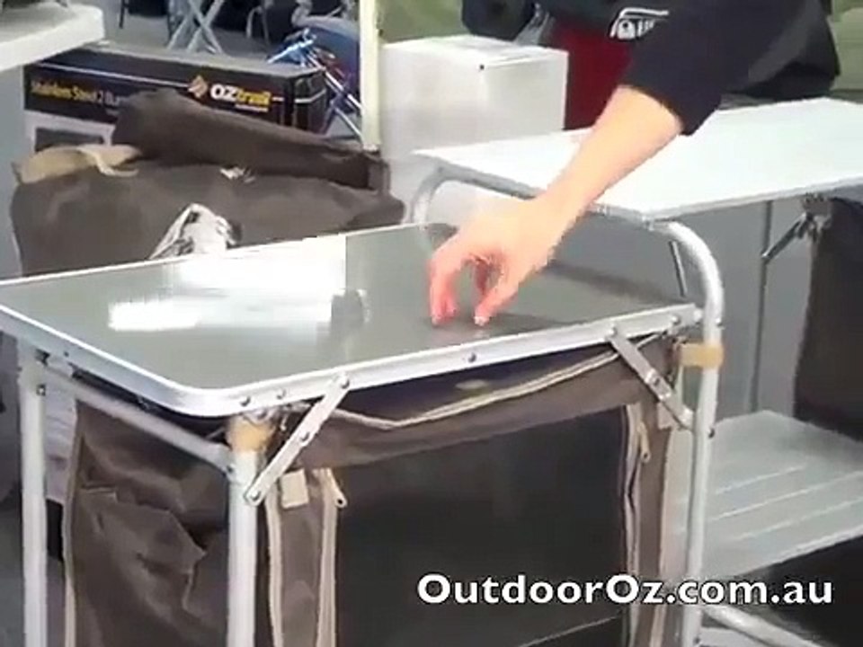 OZtrail Camping Camp Kitchen Double Pantry Table video Dailymotion