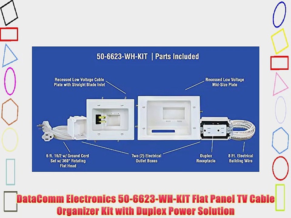 Electronics 506623WHKIT Flat Panel TV Cable Organizer Kit