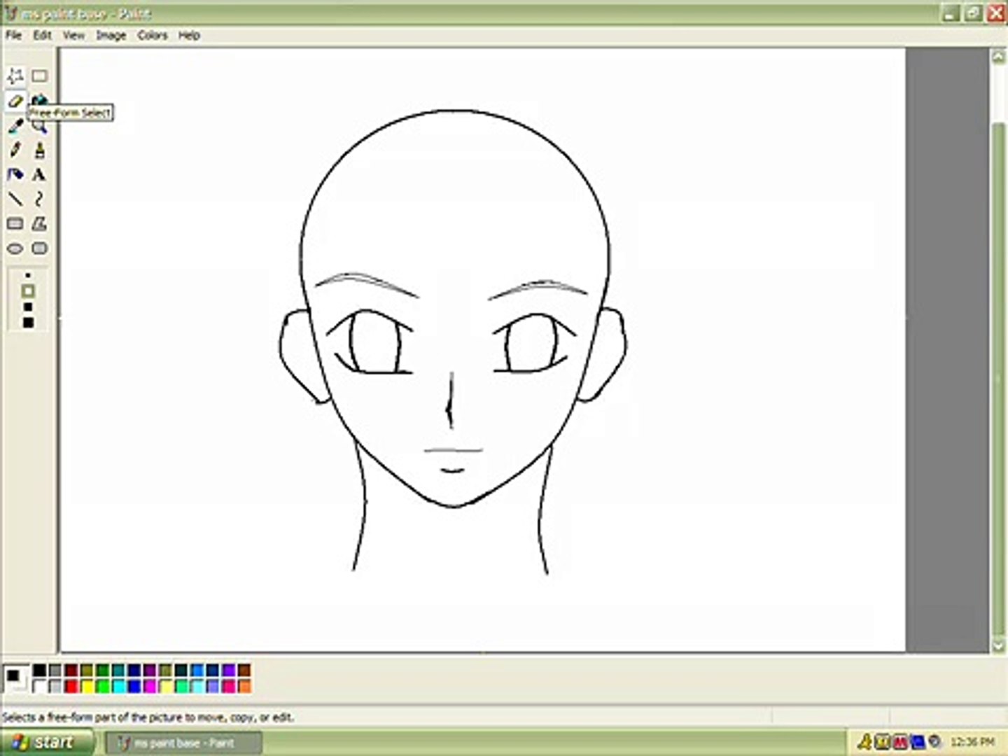 Anime Girl Lineart Ms Paint