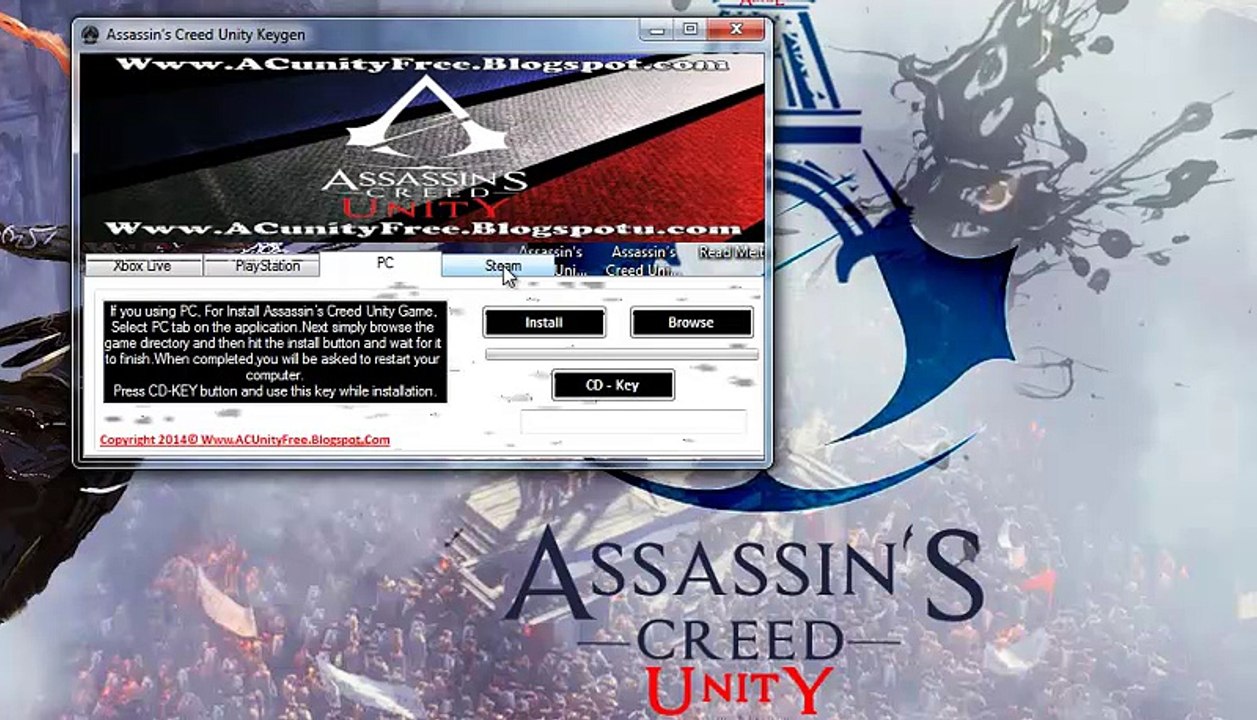 Assassin's Creed Unity SKIDROW Setup + Crack + Redeem COdes video Dailymotion
