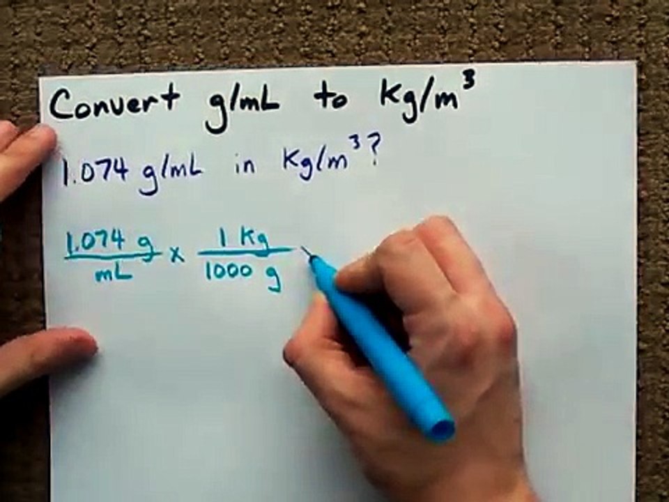 Convert g/mL into kg/m3 (units) - video Dailymotion