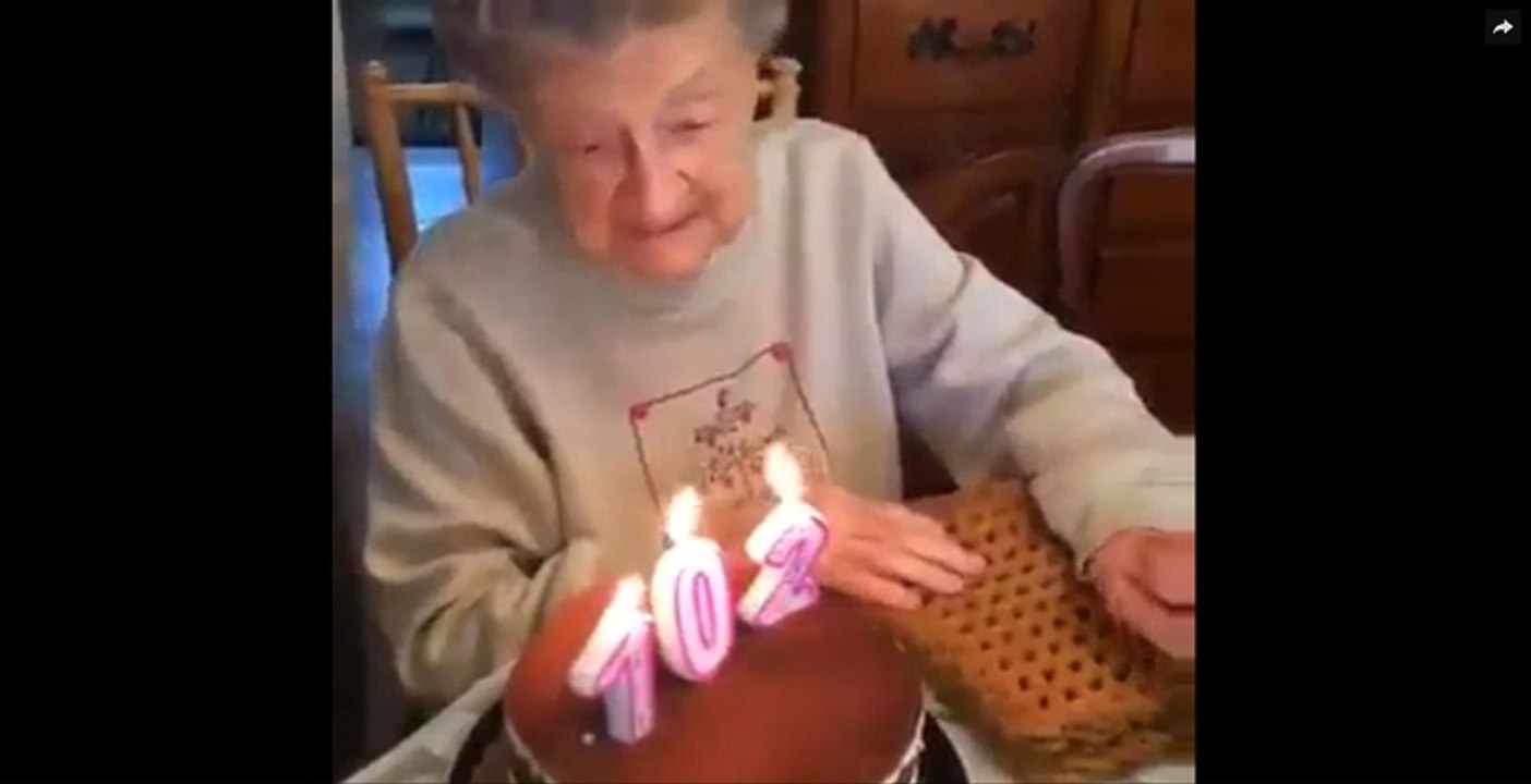 What happen when old lady Blow Out Candles on Birthday Cake